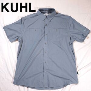 Kuhl Snap Button Short Sleeve Shirt Blue Large